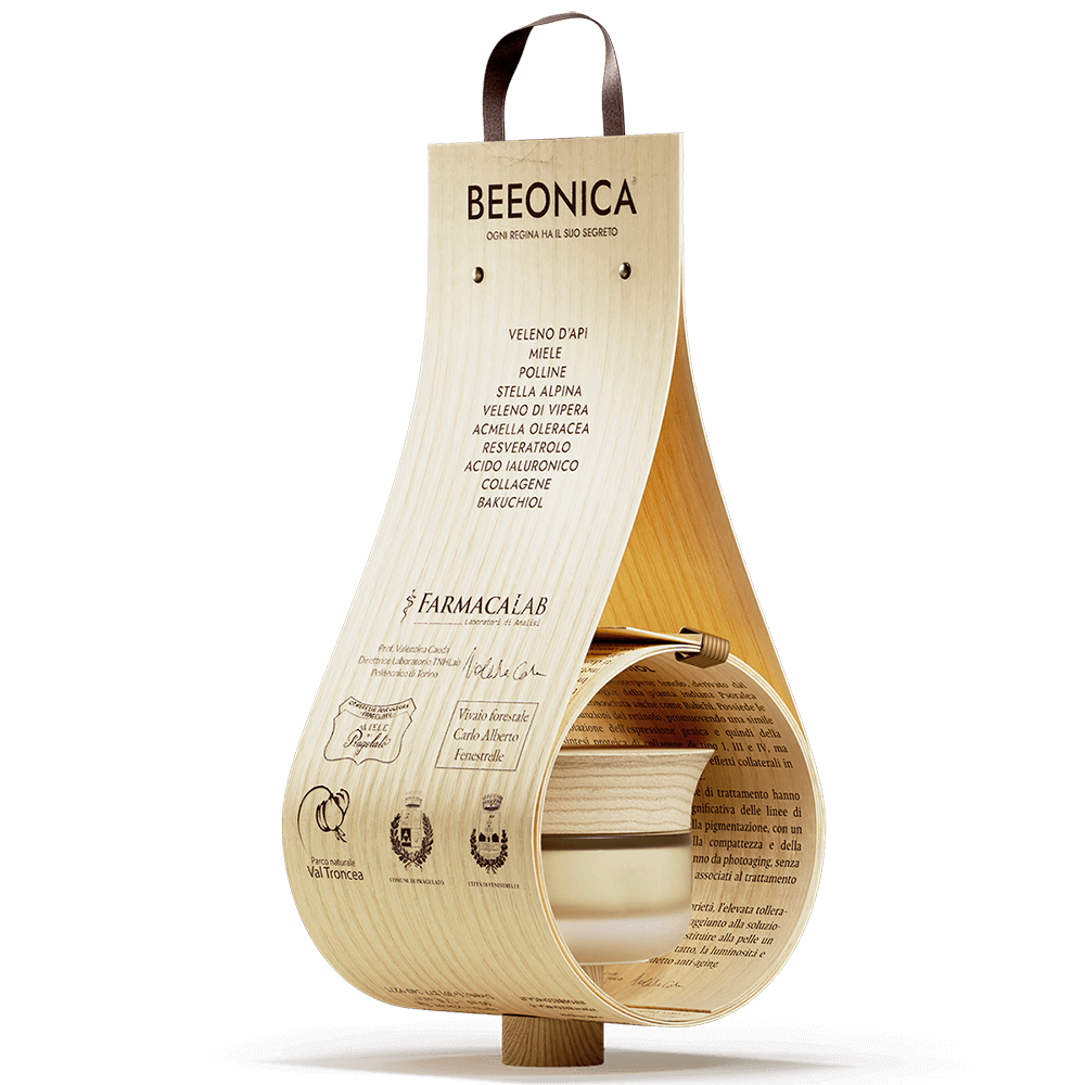 BEEONICA crema viso anti-età con veleno d'api - vista laterale posteriore